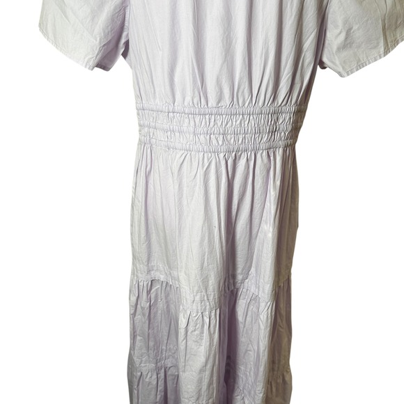 Quince 100% Organic Cotton Poplin Tiered Maxi Dress Pastel Lilac Size Large NWT - Picture 15 of 16